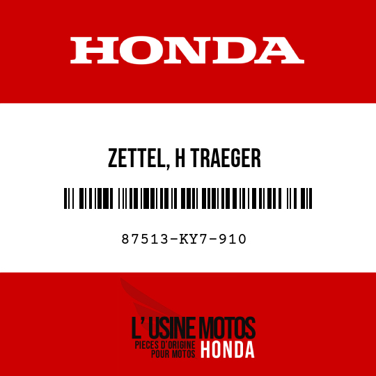 image de 87513-KY7-910 ZETTEL, H TRAEGER