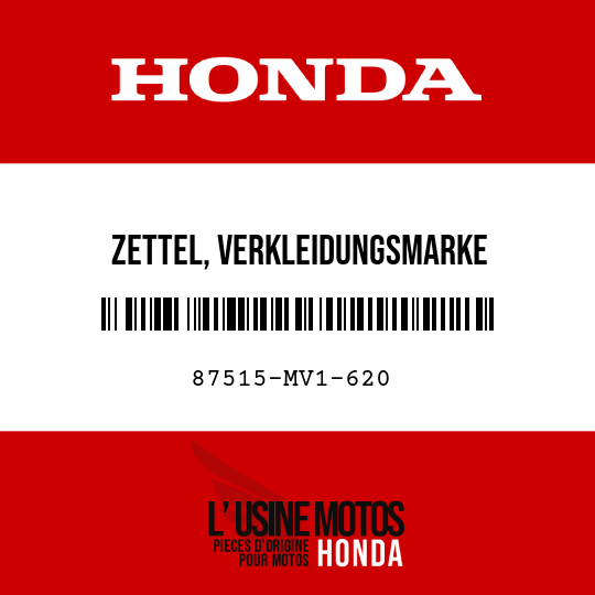 image de 87515-MV1-620 ZETTEL, VERKLEIDUNGSMARKE