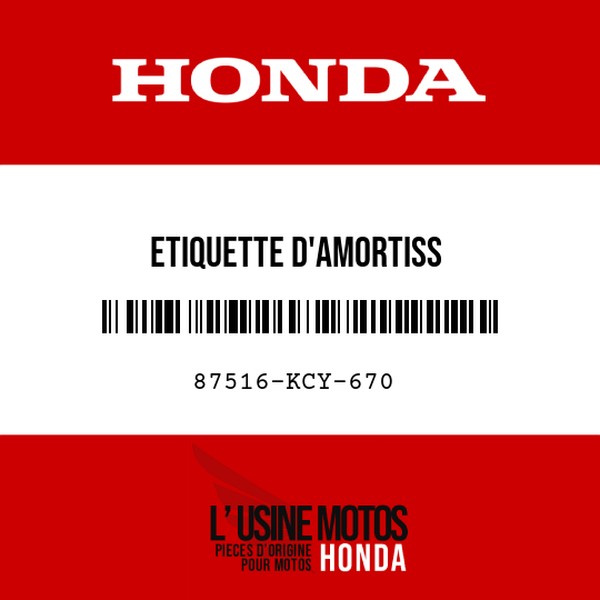 image de 87516-KCY-670 ETIQUETTE D'AMORTISS