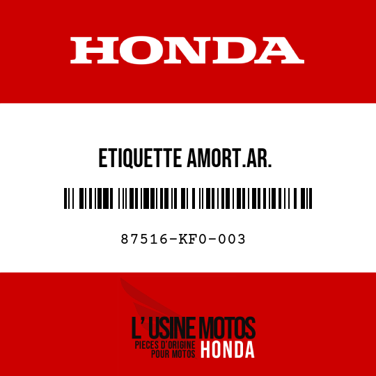 image de 87516-KF0-003 ETIQUETTE AMORT.AR.