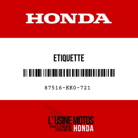 image de 87516-KK0-721 ETIQUETTE