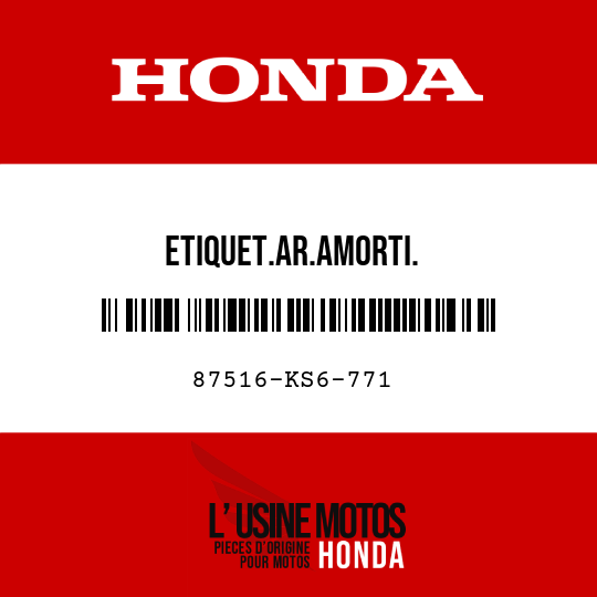 image de 87516-KS6-771 ETIQUET.AR.AMORTI.