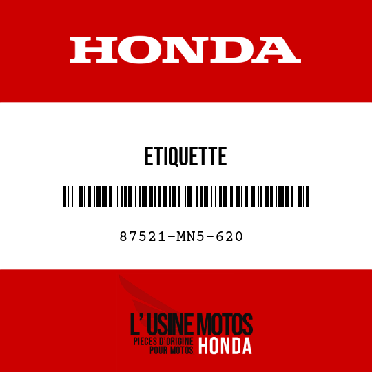 image de 87521-MN5-620 ETIQUETTE