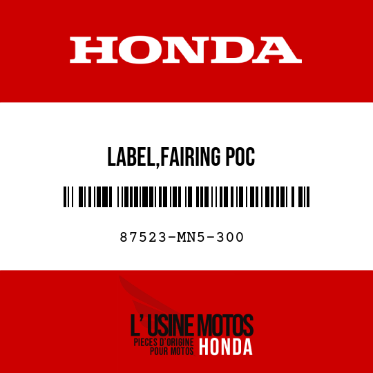 image de 87523-MN5-300 LABEL,FAIRING POC