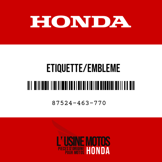 image de 87524-463-770 ETIQUETTE/EMBLEME
