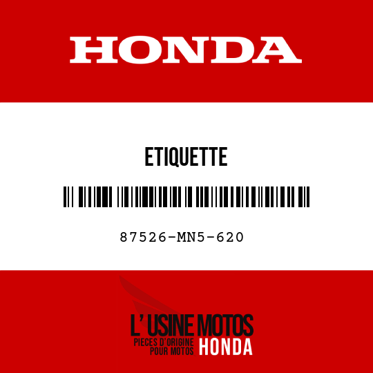 image de 87526-MN5-620 ETIQUETTE