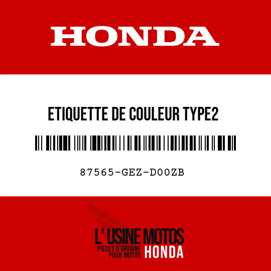 image de 87565-GEZ-D00ZB ETIQUETTE DE COULEUR TYPE2