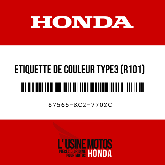 image de 87565-KC2-770ZC ETIQUETTE DE COULEUR TYPE3 (R101)