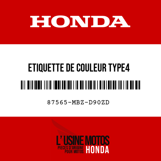 image de 87565-MBZ-D90ZD ETIQUETTE DE COULEUR TYPE4