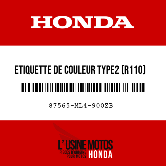 image de 87565-ML4-900ZB ETIQUETTE DE COULEUR TYPE2 (R110)