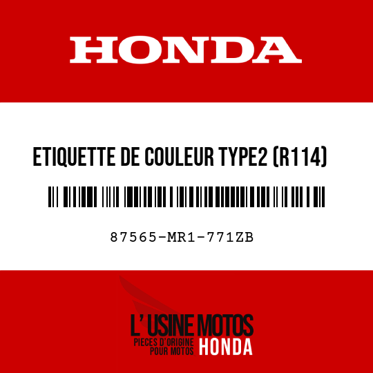 image de 87565-MR1-771ZB ETIQUETTE DE COULEUR TYPE2 (R114)