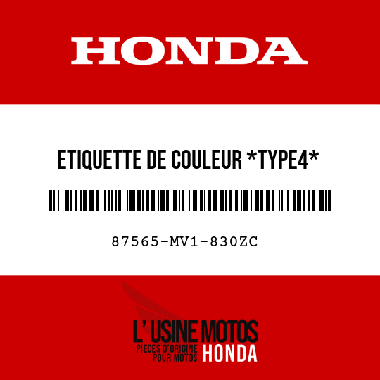 image de 87565-MV1-830ZC ETIQUETTE DE COULEUR *TYPE4*