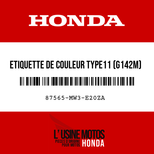 image de 87565-MW3-E20ZA ETIQUETTE DE COULEUR TYPE11 (G142M)