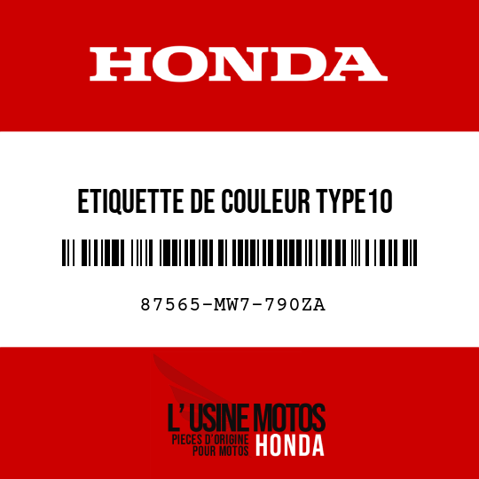 image de 87565-MW7-790ZA ETIQUETTE DE COULEUR TYPE10