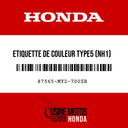 image de 87565-MY2-700ZB ETIQUETTE DE COULEUR TYPE5 (NH1)
