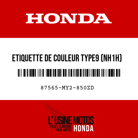 image de 87565-MY2-850ZD ETIQUETTE DE COULEUR TYPE9 (NH1H)