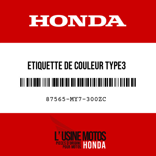 image de 87565-MY7-300ZC ETIQUETTE DE COULEUR TYPE3