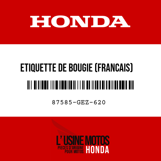 image de 87585-GEZ-620 ETIQUETTE DE BOUGIE (FRANCAIS)