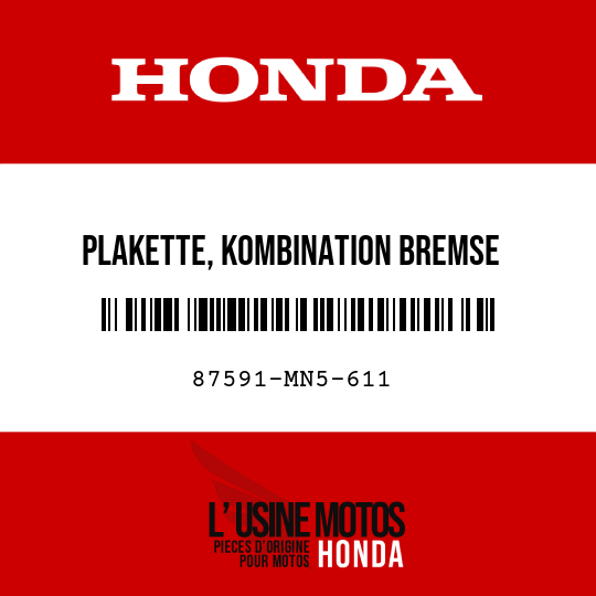 image de 87591-MN5-611 PLAKETTE, KOMBINATION BREMSE  WARNUNG