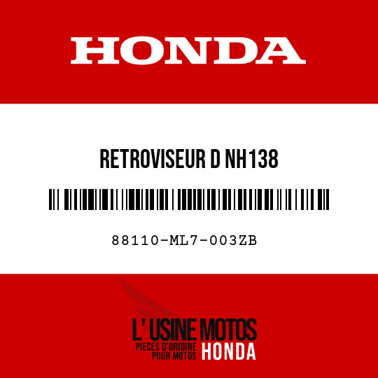 image de 88110-ML7-003ZB RETROVISEUR D NH138 