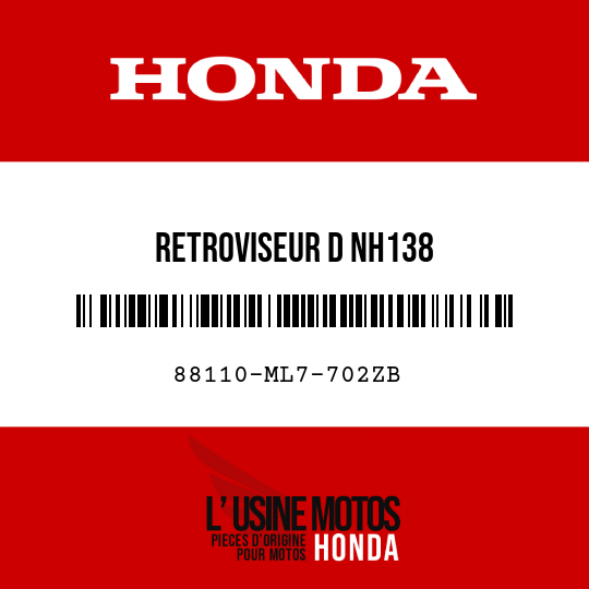 image de 88110-ML7-702ZB RETROVISEUR D NH138 