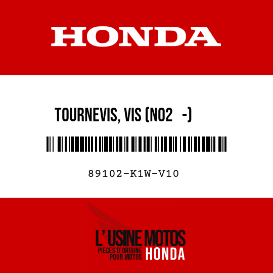 image de 89102-K1W-V10 TOURNEVIS, VIS (NO2   -)