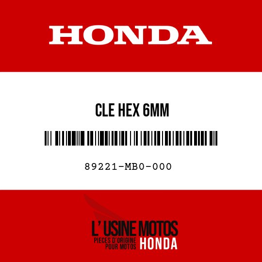image de 89221-MB0-000 CLE HEX 6MM