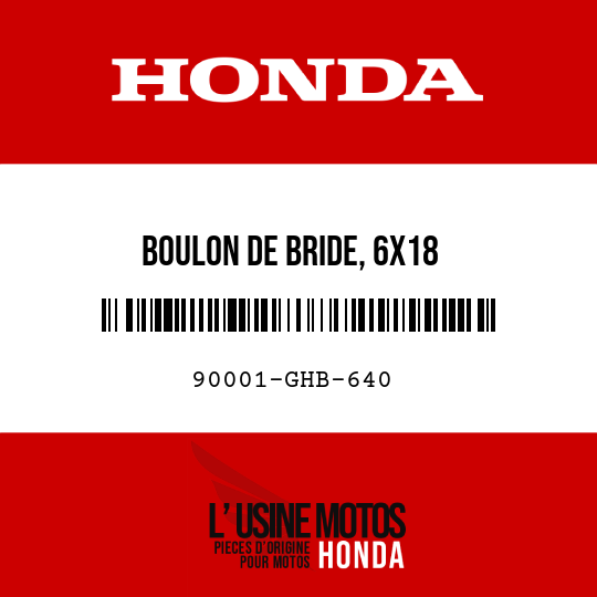 image de 90001-GHB-640 BOULON DE BRIDE, 6X18