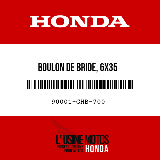 image de 90001-GHB-700 BOULON DE BRIDE, 6X35