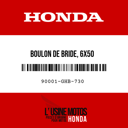 image de 90001-GHB-730 BOULON DE BRIDE, 6X50