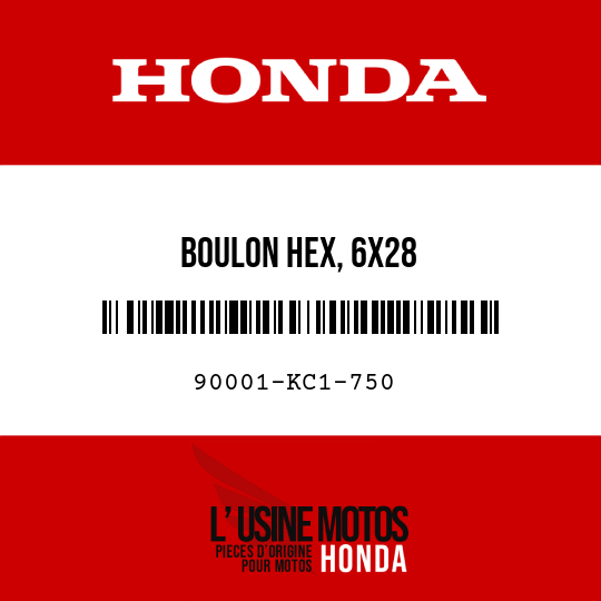 image de 90001-KC1-750 BOULON HEX, 6X28