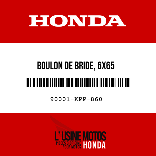 image de 90001-KPP-860 BOULON DE BRIDE, 6X65