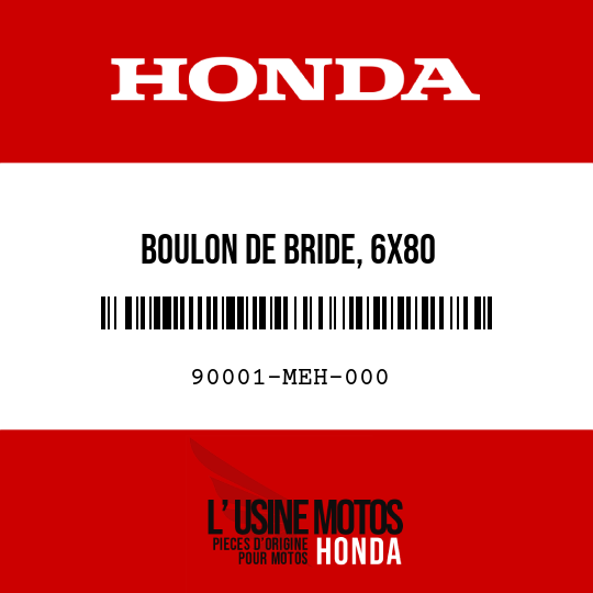 image de 90001-MEH-000 BOULON DE BRIDE, 6X80