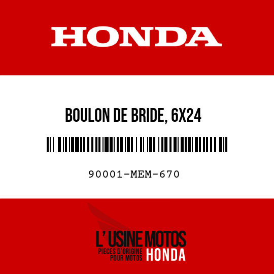 image de 90001-MEM-670 BOULON DE BRIDE, 6X24