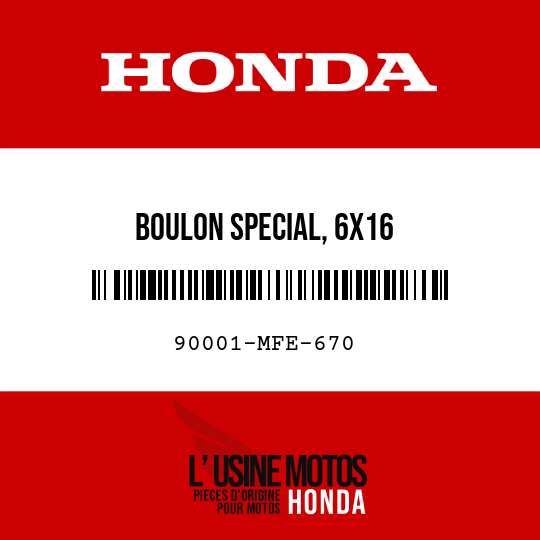 image de 90001-MFE-670 BOULON SPECIAL, 6X16