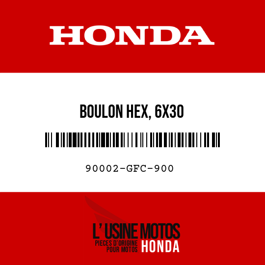 image de 90002-GFC-900 BOULON HEX, 6X30