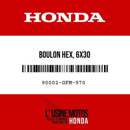image de 90002-GFM-970 BOULON HEX, 6X30