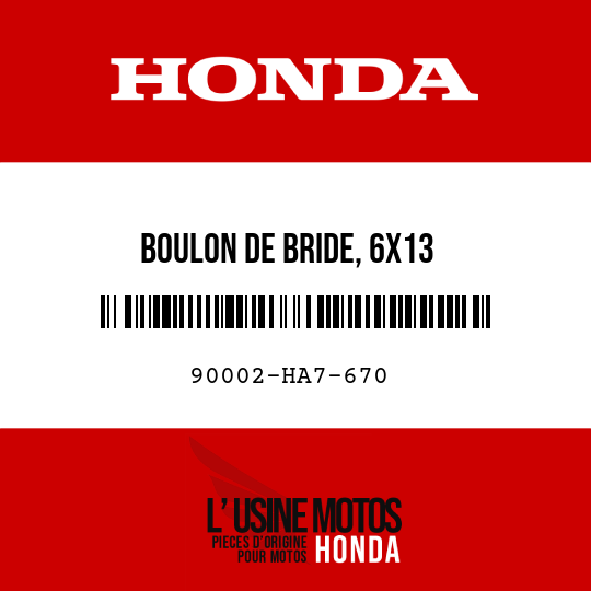 image de 90002-HA7-670 BOULON DE BRIDE, 6X13