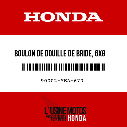 image de 90002-MEA-670 BOULON DE DOUILLE DE BRIDE, 6X8