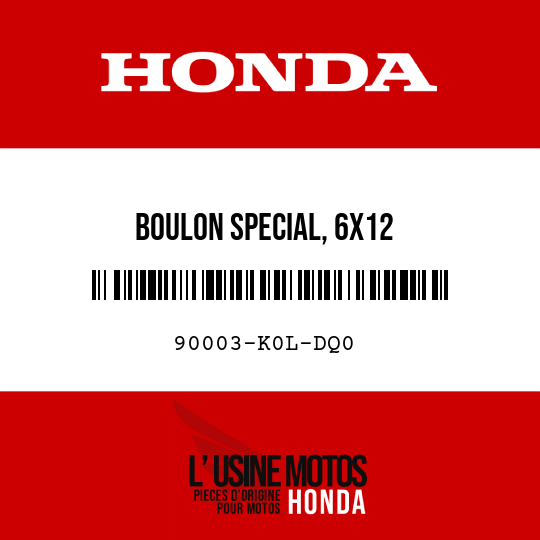 image de 90003-K0L-DQ0 BOULON SPECIAL, 6X12
