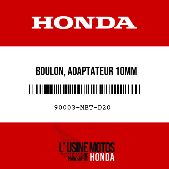 image de 90003-MBT-D20 BOULON, ADAPTATEUR 10MM