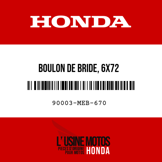 image de 90003-MEB-670 BOULON DE BRIDE, 6X72