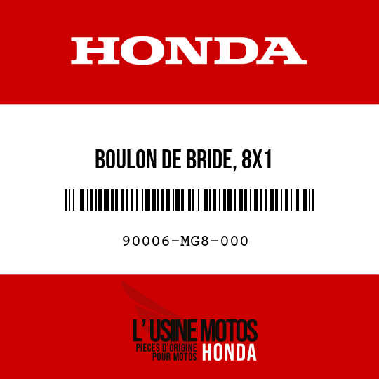 image de 90006-MG8-000 BOULON DE BRIDE, 8X1