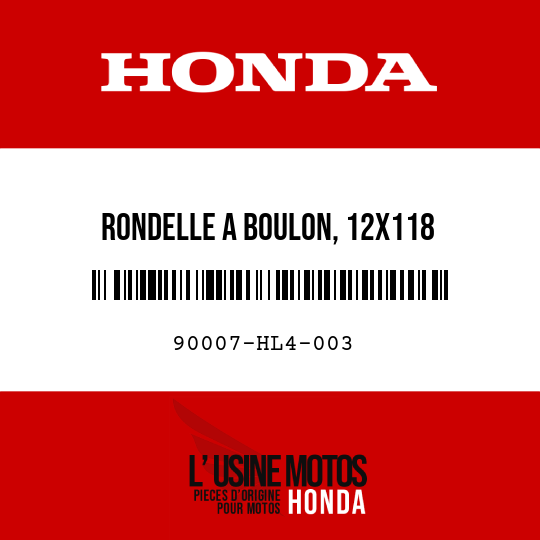 image de 90007-HL4-003 RONDELLE A BOULON, 12X118