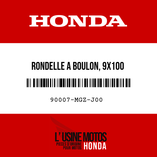 image de 90007-MGZ-J00 RONDELLE A BOULON, 9X100