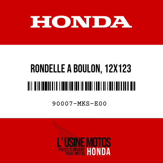 image de 90007-MKS-E00 RONDELLE A BOULON, 12X123