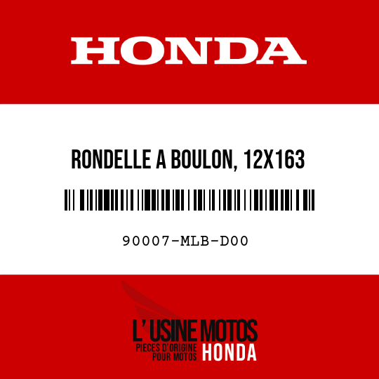 image de 90007-MLB-D00 RONDELLE A BOULON, 12X163