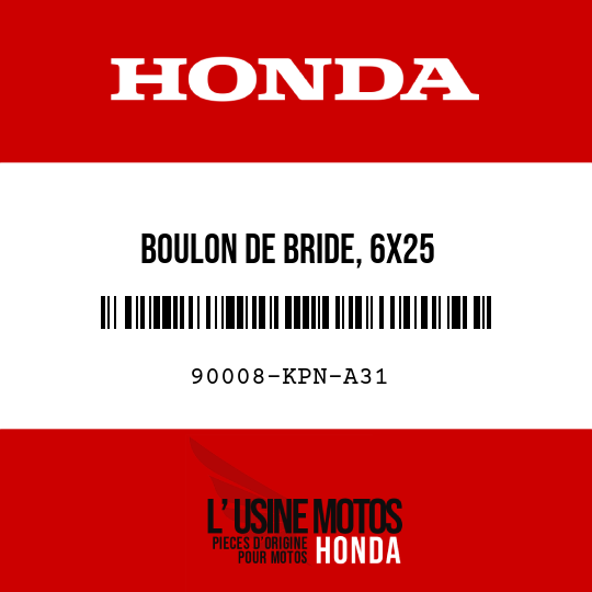 image de 90008-KPN-A31 BOULON DE BRIDE, 6X25