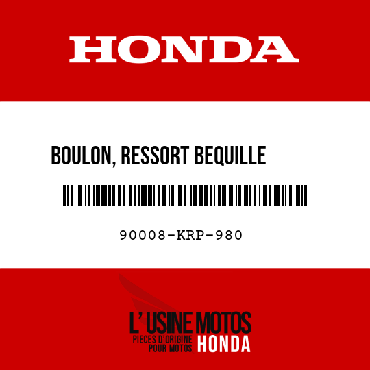 image de 90008-KRP-980 BOULON, RESSORT BEQUILLE      PRINCIPALE