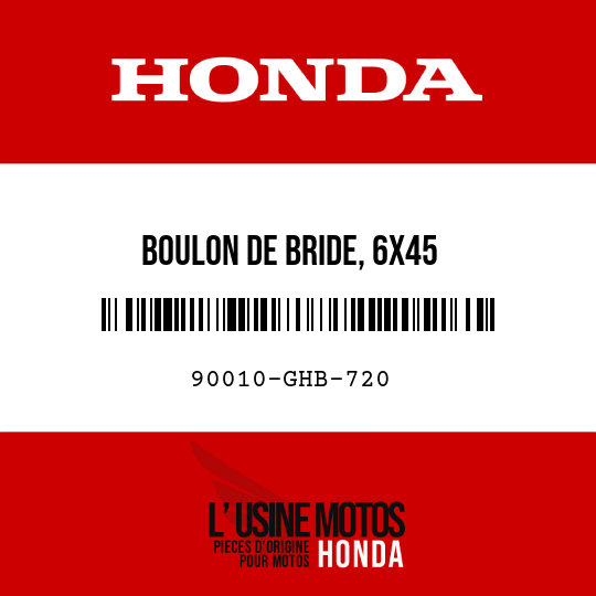 image de 90010-GHB-720 BOULON DE BRIDE, 6X45
